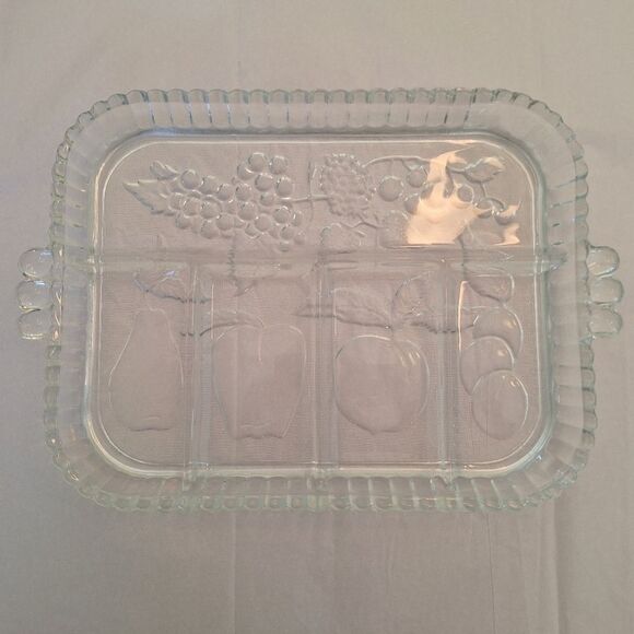 Vintage Indiana Glass Vintage Crystal Happenings 5-Part Relish Tray 60s No. 3678 - Picture 14 of 16